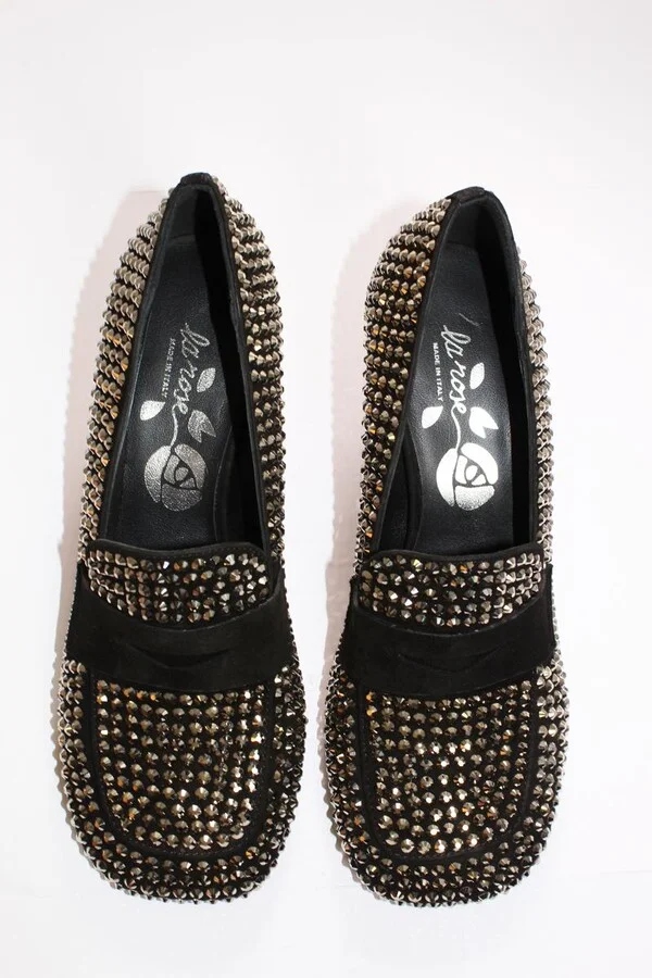 La Rose Heeled Loafers Crystal Black - Image 5