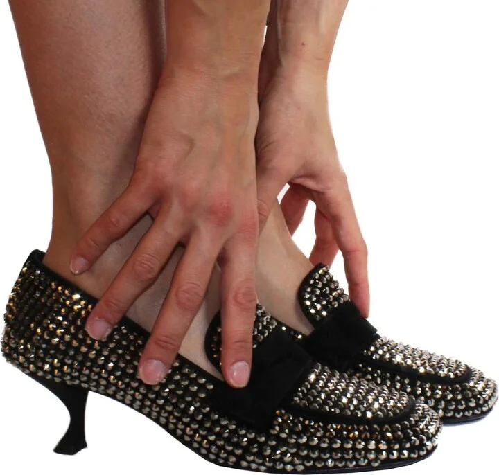 La Rose Heeled Loafers Crystal Black - Image 6