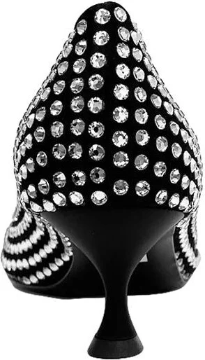 La Rose Pumps Silver Crystal Black - Image 4