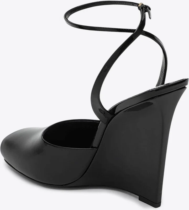 La Scandale 110 Patent Leather Wedge Sandals - Image 2