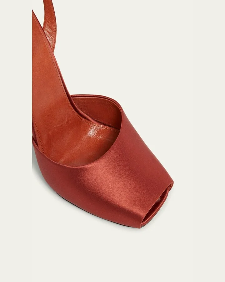 La Scandale Satin Ankle-Strap Wedge Sandals - Image 2