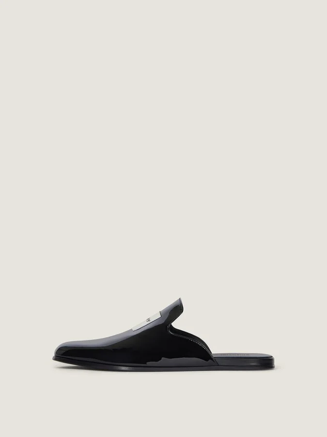 Label flat mules in patent leather - Image 3
