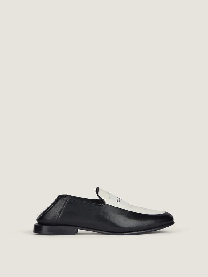 Label loafers in leather and canvas