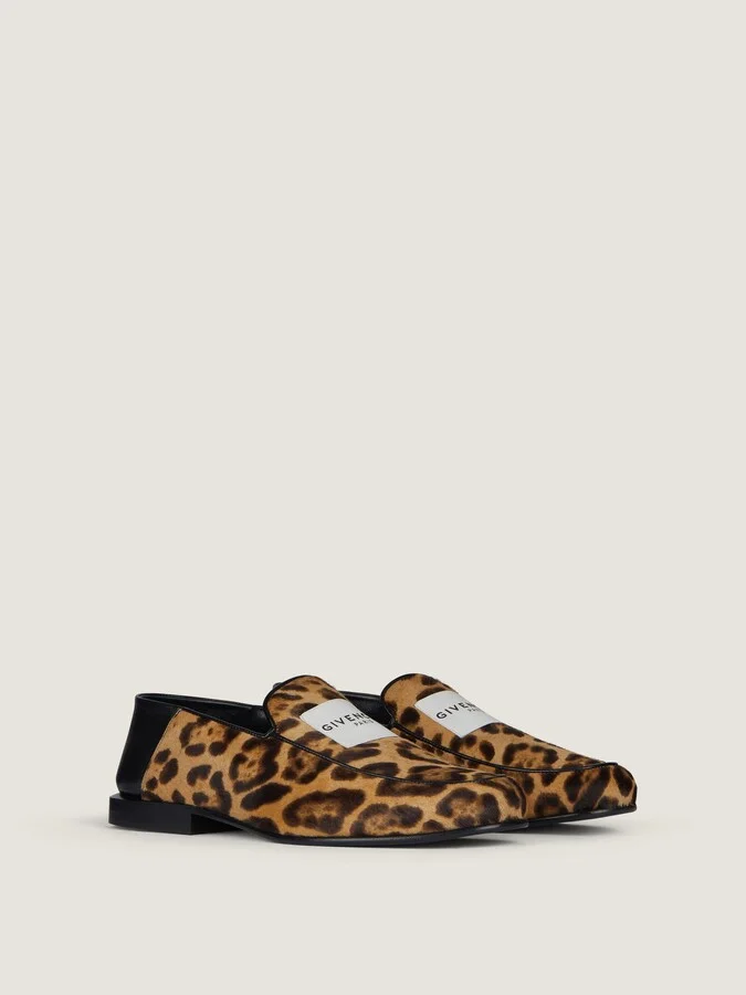 Label loafers in leather with leopard print - Image 2