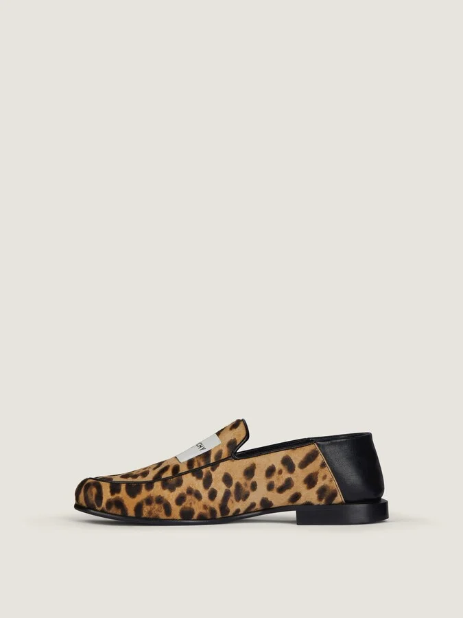 Label loafers in leather with leopard print - Image 3