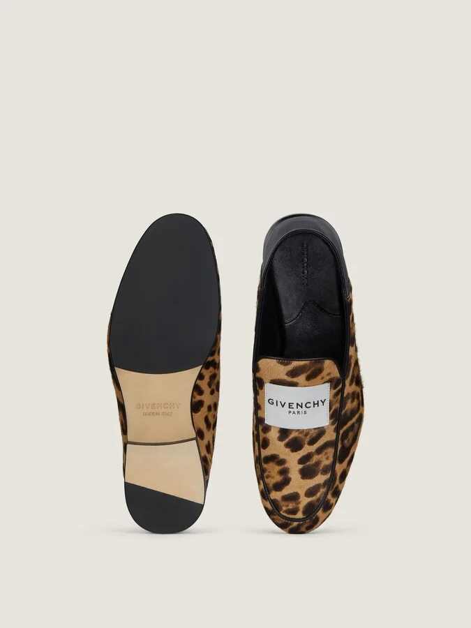 Label loafers in leather with leopard print - Image 4