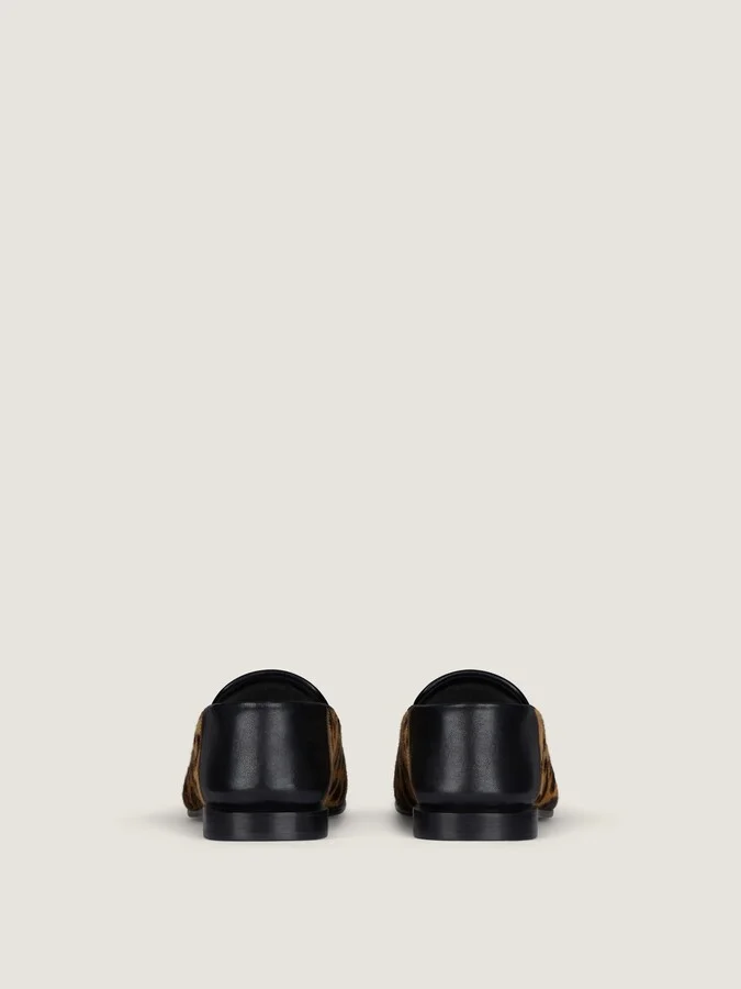 Label loafers in leather with leopard print - Image 5