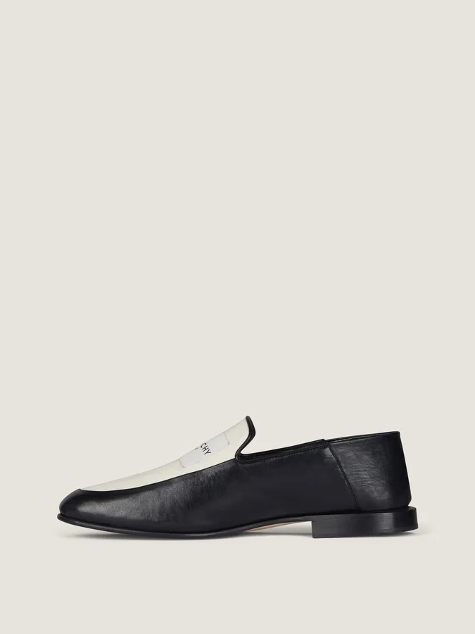 Label loafers in shiny leather and canvas - Image 3
