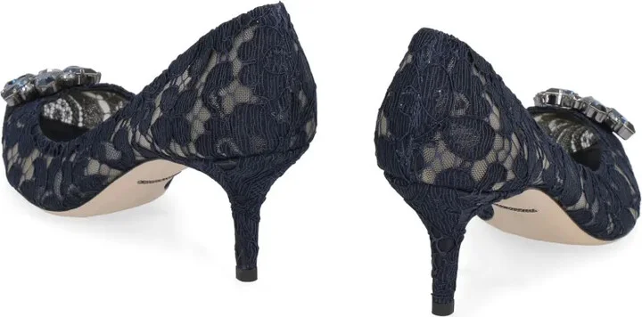 Lace-Detail 75mm Heeled Pumps - Image 3