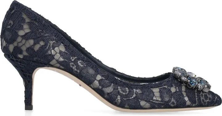 Lace-Detail 75mm Heeled Pumps