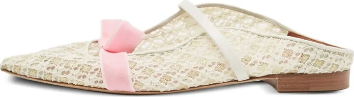 Lace-Detailing Ballet Flats