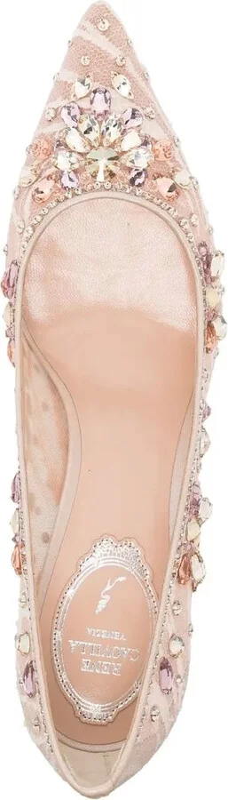 Lace Embellished Crystal Pumps - Image 4