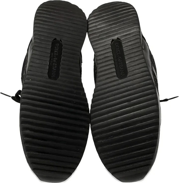 Lace-Panel Leather Sneakers - Image 4