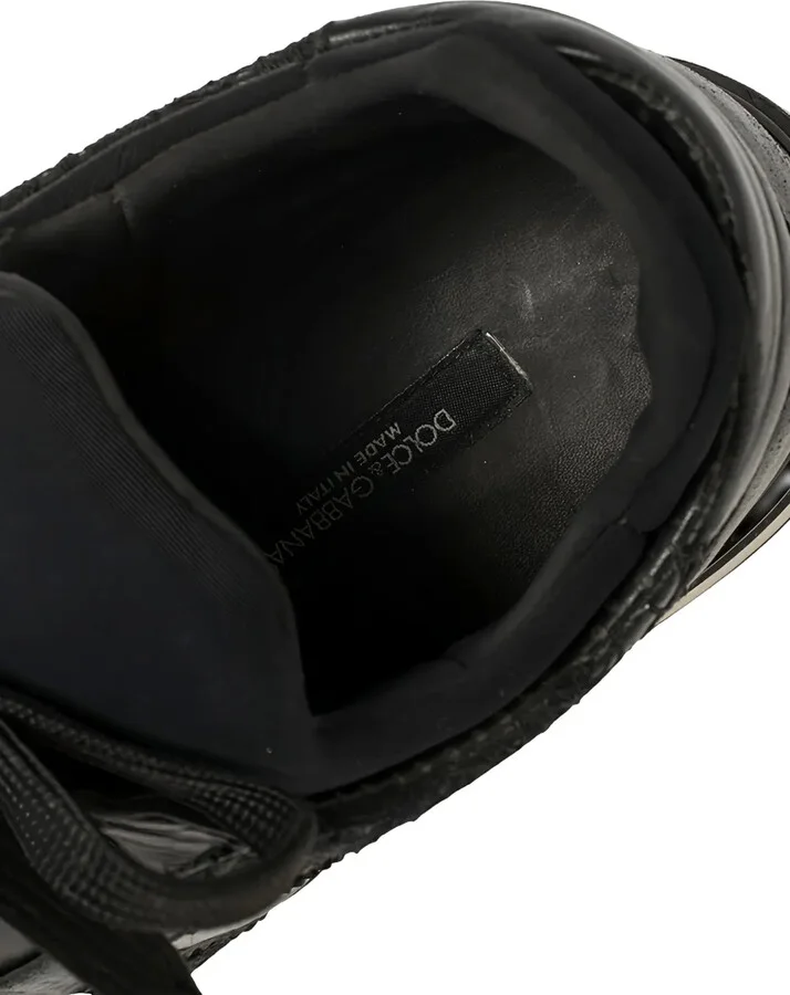 Lace-Panel Leather Sneakers - Image 5