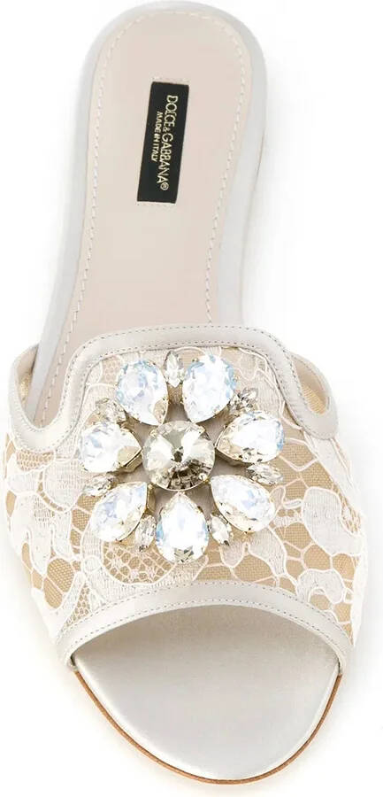 Lace Rainbow brooch-detail sandals - Image 4