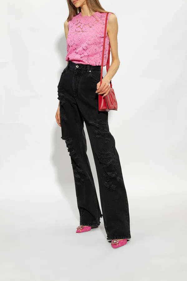 Lace Stiletto Pumps, , - Pink - Image 2