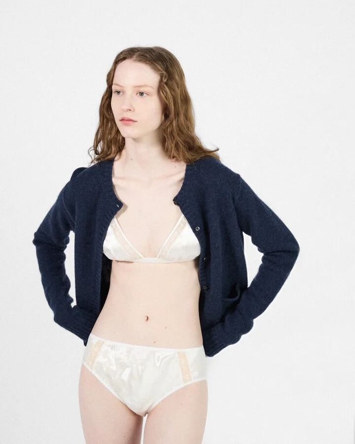 Lace-trimmed satin panty - Image 2