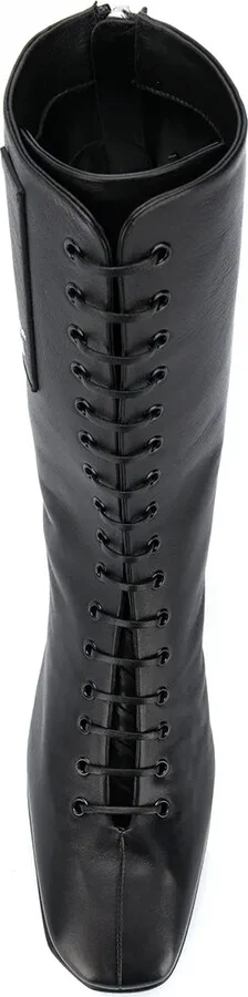 Lace-Up 105mm Leather Ankle Boots - Image 4