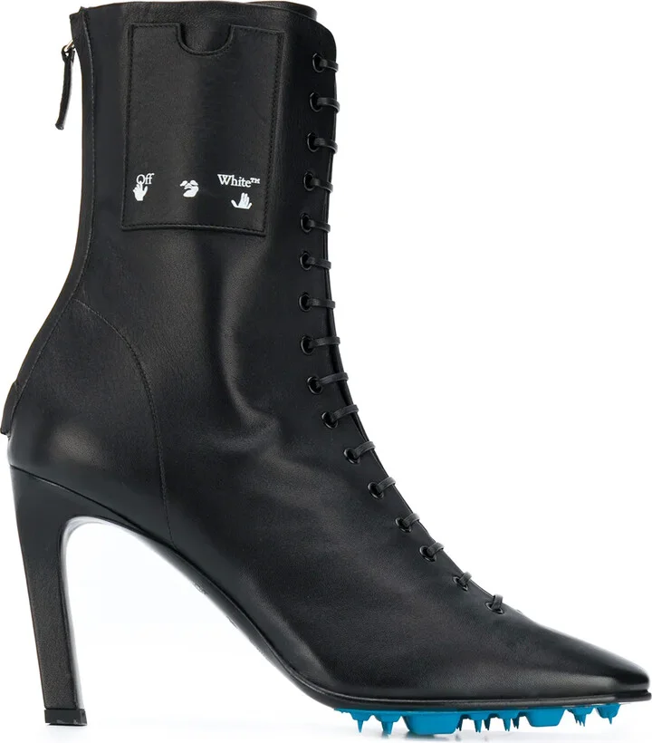 Lace-Up 105mm Leather Ankle Boots
