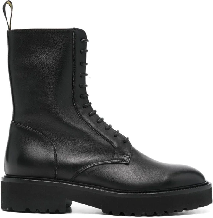 Lace-Up Ankle Boots With Sturdy Rubber Sole