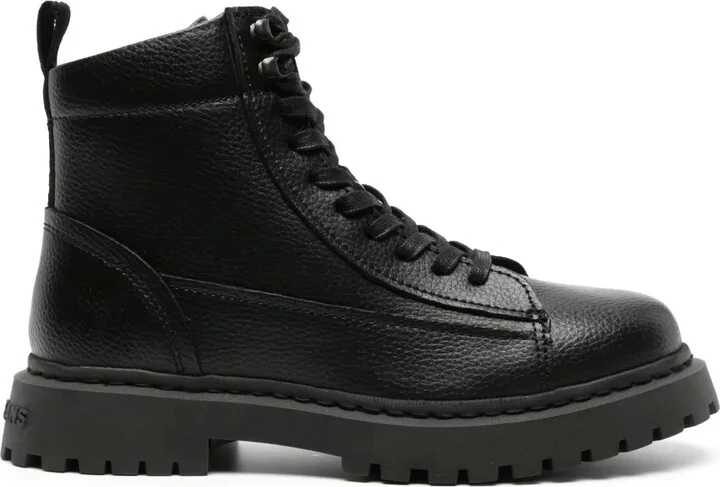 Lace-Up Ankle Leather Boots