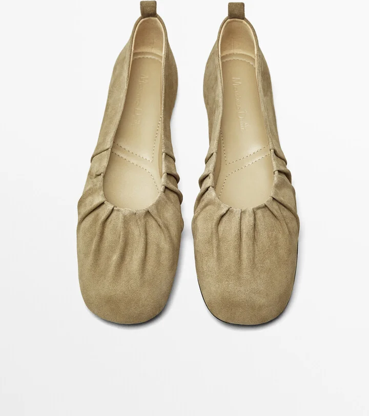 Lace-Up Ballet Flats With Gathering - Image 3
