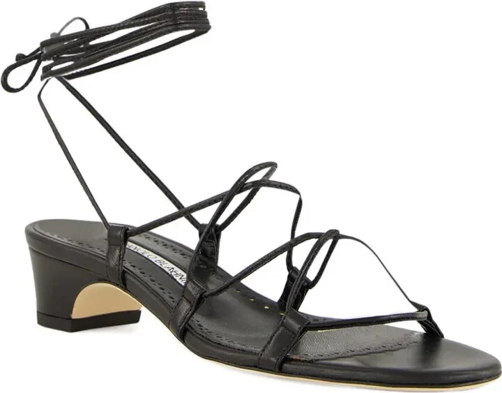 Lace-Up Block-Heel Sandals - Image 2