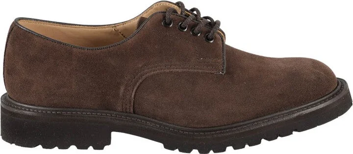 Lace-Up Brown Suede Shoes With Durable Rubber Sole