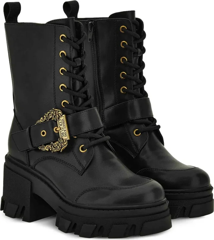 Lace-Up Buckle-Details Boots - Image 2