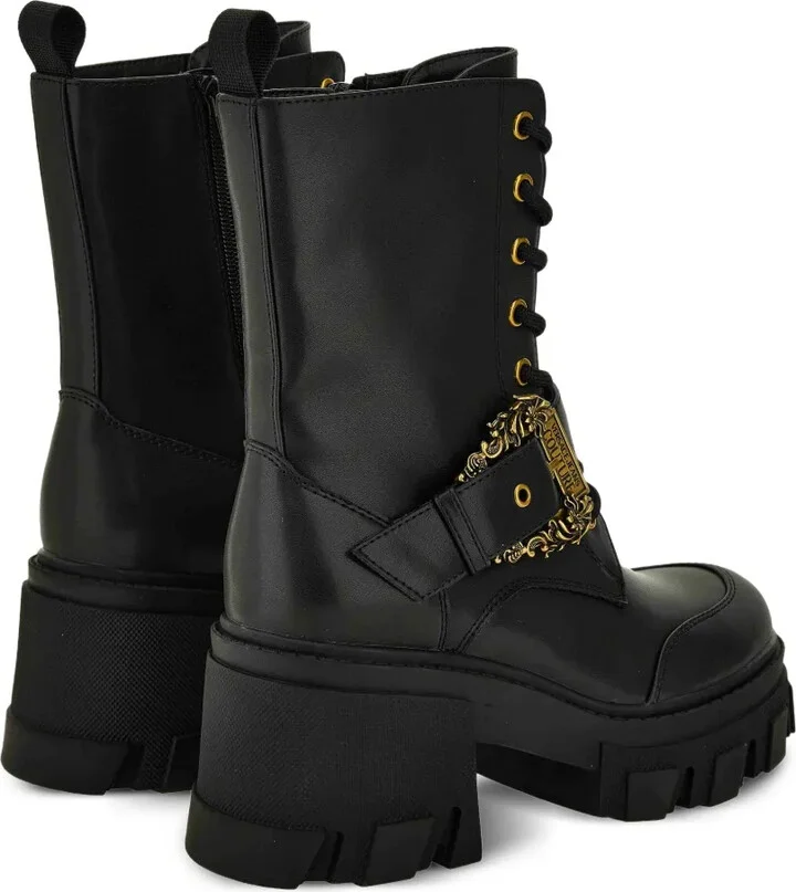 Lace-Up Buckle-Details Boots - Image 3
