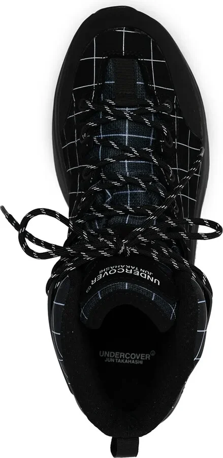 Lace-Up Checked Ankle Boots - Image 4