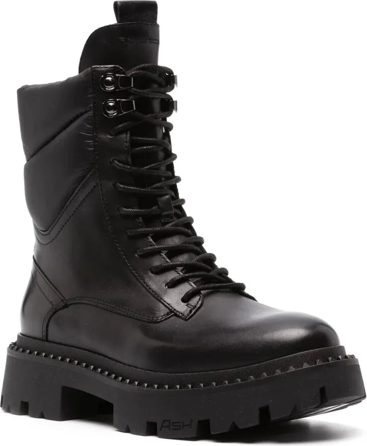 Lace-Up Combat Leather Boots - Image 2