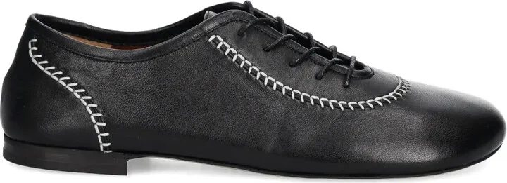 Lace-Up Contrast-Stitch Shoes