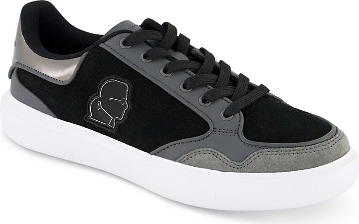 Lace-Up Court Sneakers with Side Patch - Image 2