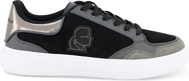 Lace-Up Court Sneakers with Side Patch