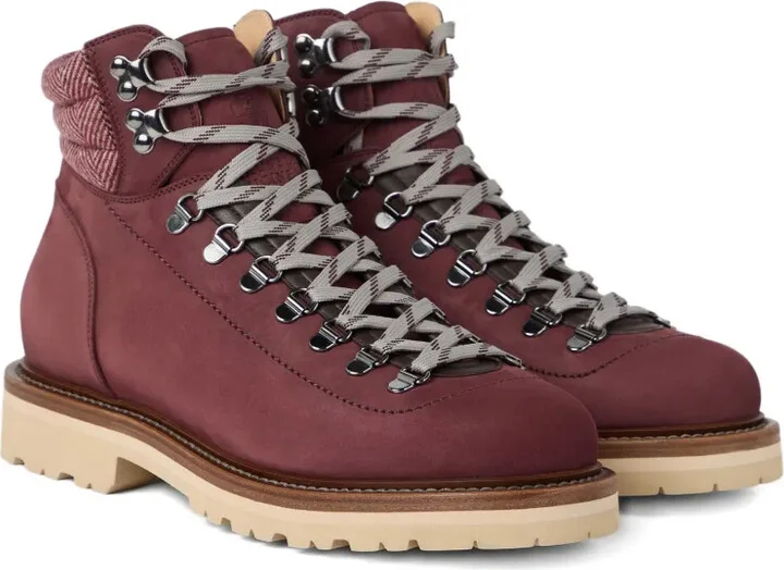 Lace-Up Herringbone-Detail Boots - Image 2