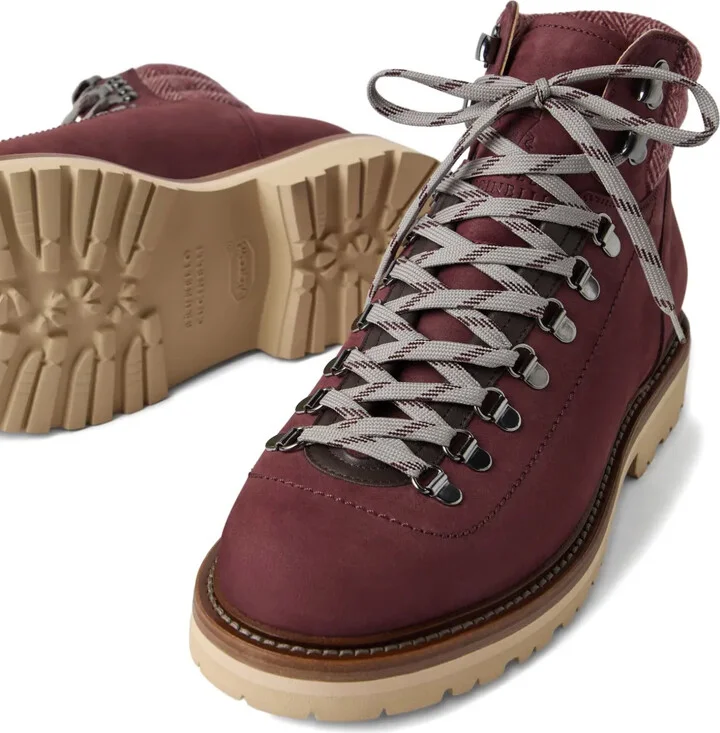 Lace-Up Herringbone-Detail Boots - Image 3