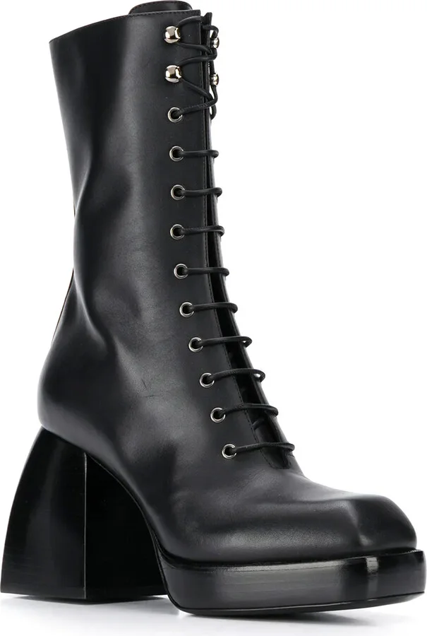 Lace-Up High Heel Boots - Image 2