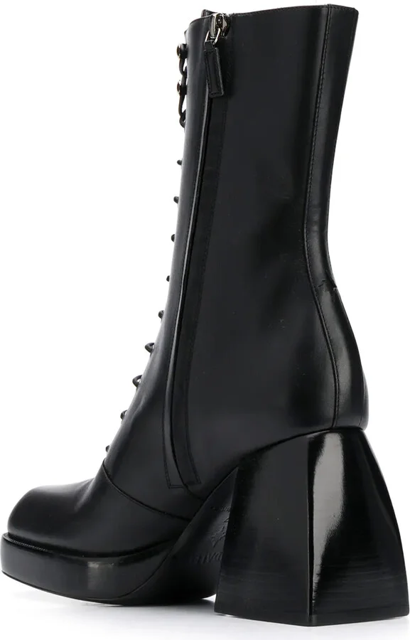Lace-Up High Heel Boots - Image 3