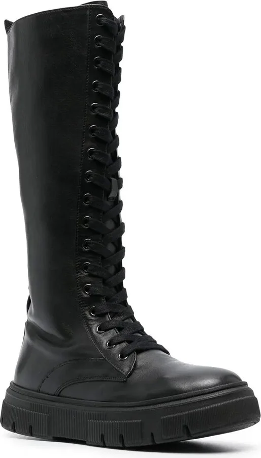 Lace-Up Knee-High Boots - Image 2