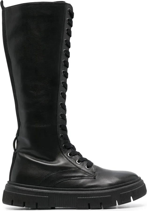Lace-Up Knee-High Boots