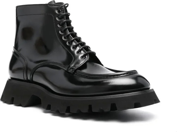 Lace-Up Leather Ankle Boots - Image 2