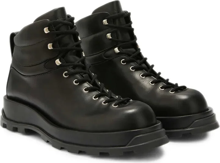 Lace-Up Leather Ankle Boots - Image 2