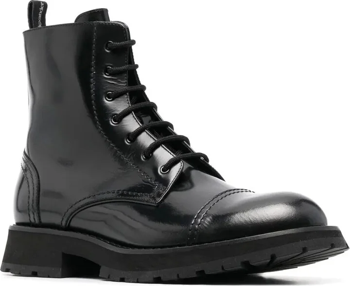 Lace-Up Leather Ankle Boots - Image 2