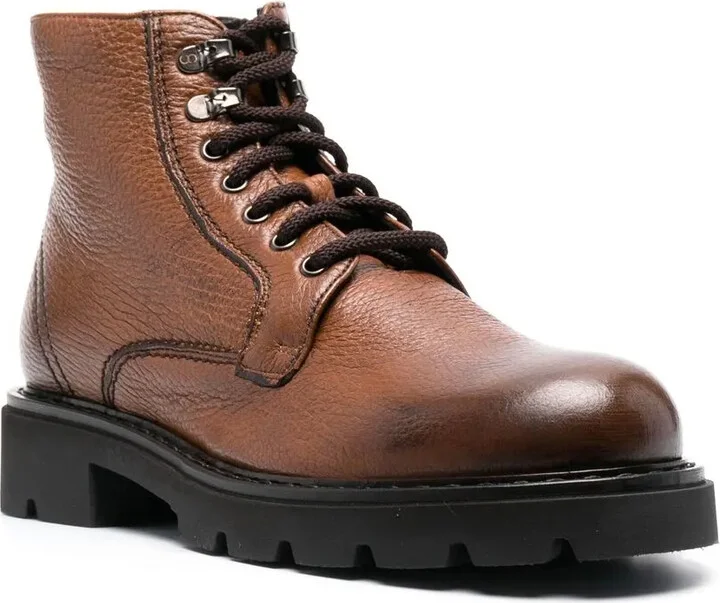 Lace-Up Leather Ankle Boots - Image 2