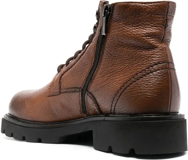 Lace-Up Leather Ankle Boots - Image 3