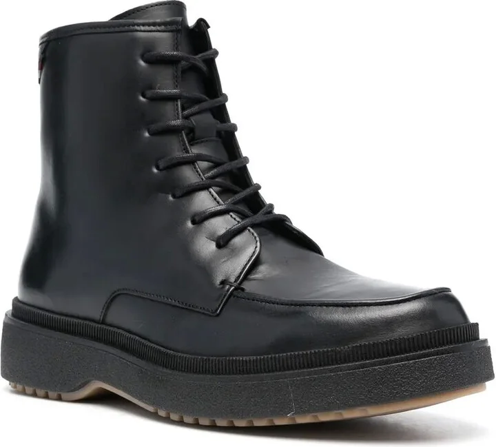 Lace-Up Leather Ankle Boots - Image 2