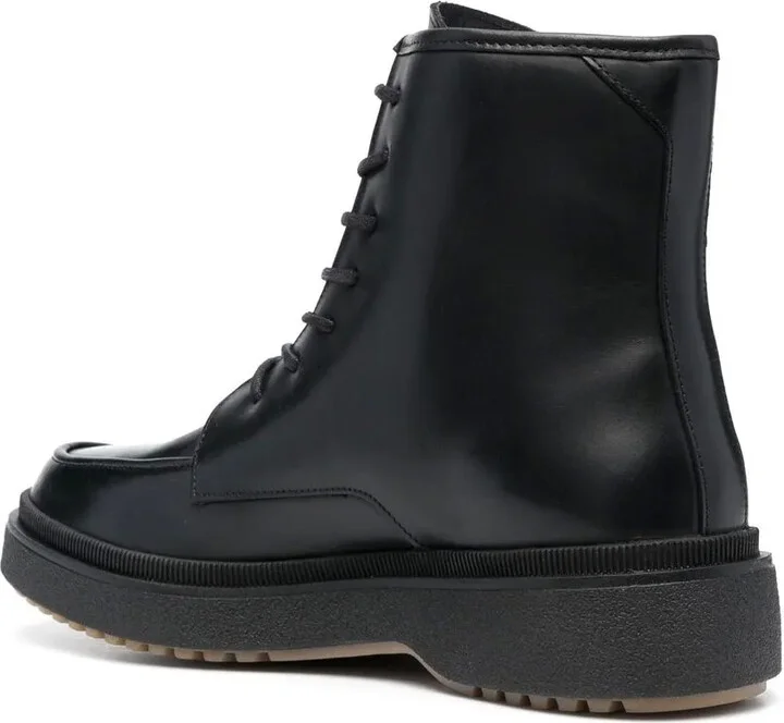 Lace-Up Leather Ankle Boots - Image 3