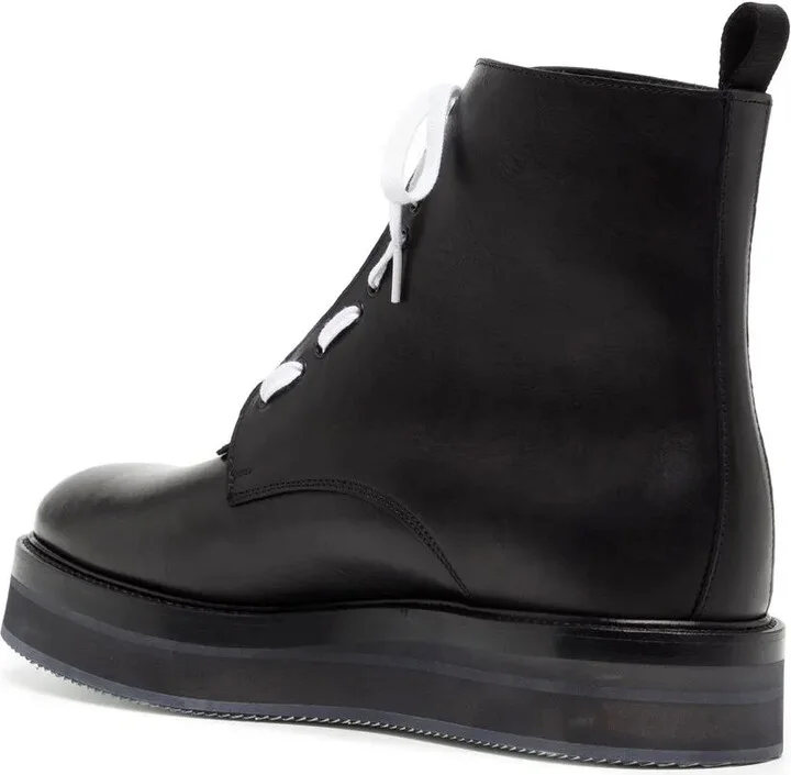 Lace-Up Leather Ankle Boots - Image 3