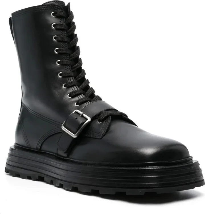 Lace-Up Leather Ankle Boots - Image 2